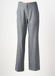 Pantalon droit fermeture zippée sous rabat boutonné taille normale gris EVA KAYAN femme