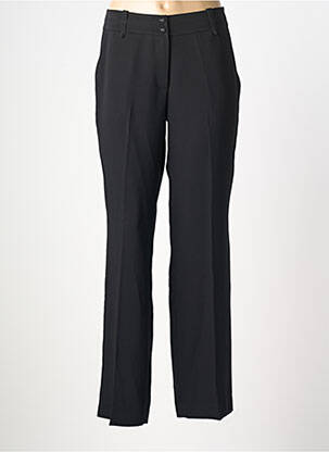 Pantalon droit tissage crêpe taille normale noir EVA KAYAN femme