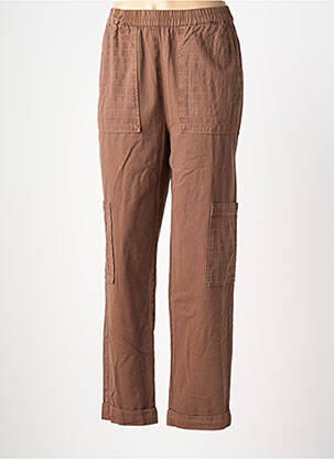 Pantalon cargo coupe droite taille normale marron INDI & COLD femme
