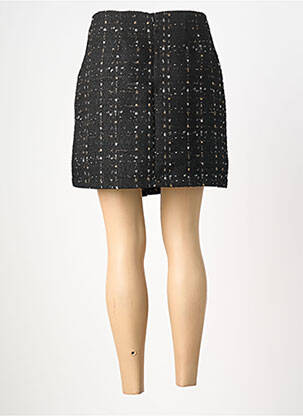 Jupe courte tissage tweed noir LA FEE MARABOUTEE femme
