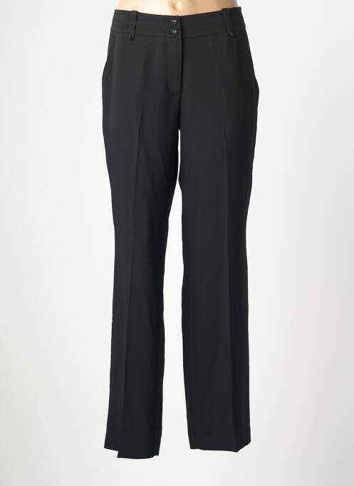 Pantalon droit tissage crêpe taille normale noir EVA KAYAN femme