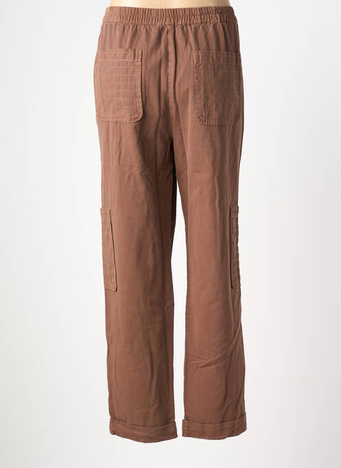 Pantalon cargo taille élastique taille normale marron INDI & COLD femme