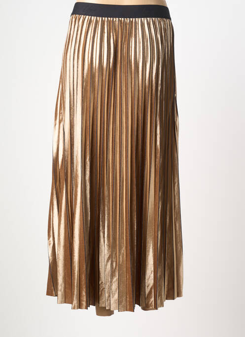 Jupe longue coupe fluide beige LEO & UGO femme