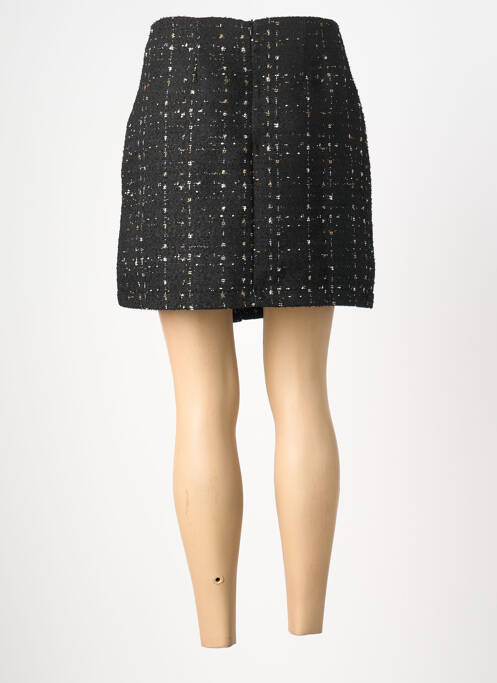 Jupe courte tissage tweed noir LA FEE MARABOUTEE femme