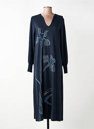 Robe longue manches longues manches longues bleu LA FEE MARABOUTEE femme