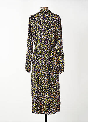 Robe longue tissage popeline manches longues noir PAZ TORRAS femme