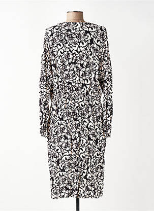 Robe mi-longue imprimé fleurs manches longues noir HARRIS WILSON femme
