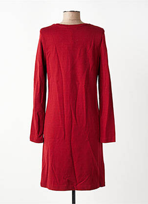 Robe mi-longue manches longues manches longues rouge SURKANA femme