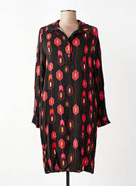 Robe mi-longue coupe fluide manches longues noir LA FEE MARABOUTEE femme