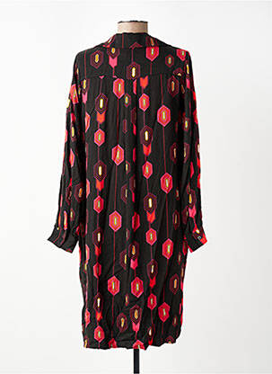 Robe mi-longue coupe fluide manches longues noir LA FEE MARABOUTEE femme