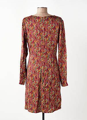 Robe mi-longue coupe fluide manches longues rouge SURKANA femme