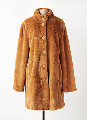 Manteau long coupe droite sans capuche marron BETTY BARCLAY femme