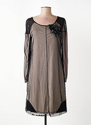 Robe mi-longue manches longues manches longues noir ELISA CAVALETTI femme
