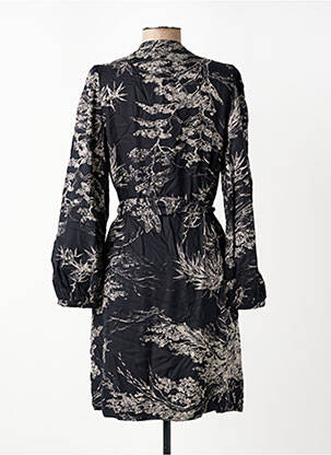 Robe mi-longue coupe fluide manches longues noir LA FEE MARABOUTEE femme