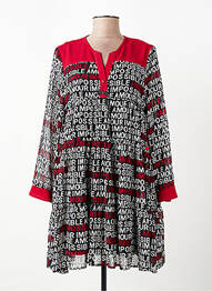 Robe mi-longue coupe fluide manches longues rouge POUPÉE CHIC BY MERCEDES DE MIGUEL femme
