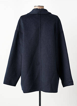 Manteau court coupe droite sans capuche bleu LA FEE MARABOUTEE femme