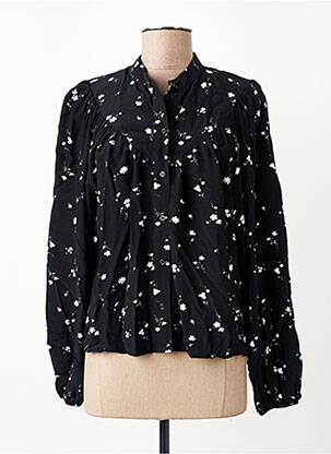 Chemisier imprimé fleurs manches longues noir LA FEE MARABOUTEE femme