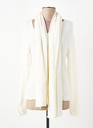 Pull coupe cintrée manches longues beige LA FEE MARABOUTEE femme