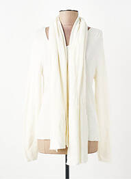 Pull coupe cintrée manches longues beige LA FEE MARABOUTEE femme