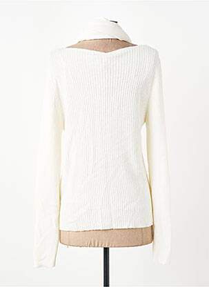 Pull coupe cintrée manches longues beige LA FEE MARABOUTEE femme