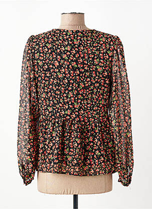 Blouse imprimé fleurs manches longues noir LA FEE MARABOUTEE femme