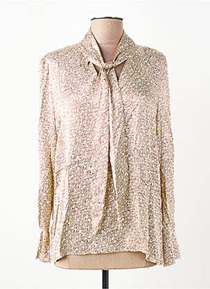 Blouse imprimé fantaisie manches longues beige SURKANA femme