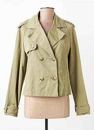 Trench poignets boutonnés sans capuche vert BETTY BARCLAY femme