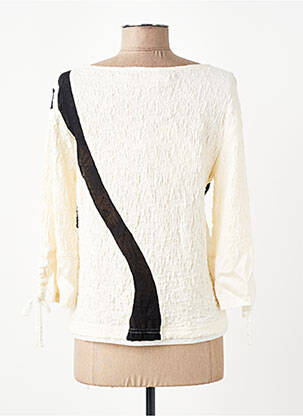 Top tissage crêpe manches longues beige ELISA CAVALETTI femme