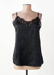 T-shirt coupe cintrée fines bretelles noir EVA KAYAN femme