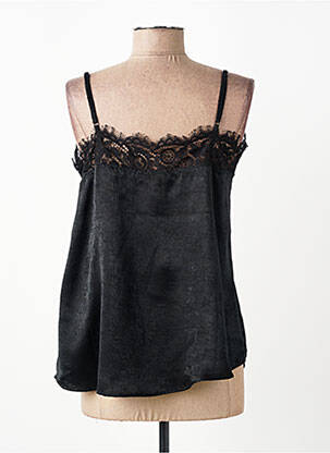 T-shirt coupe cintrée fines bretelles noir EVA KAYAN femme