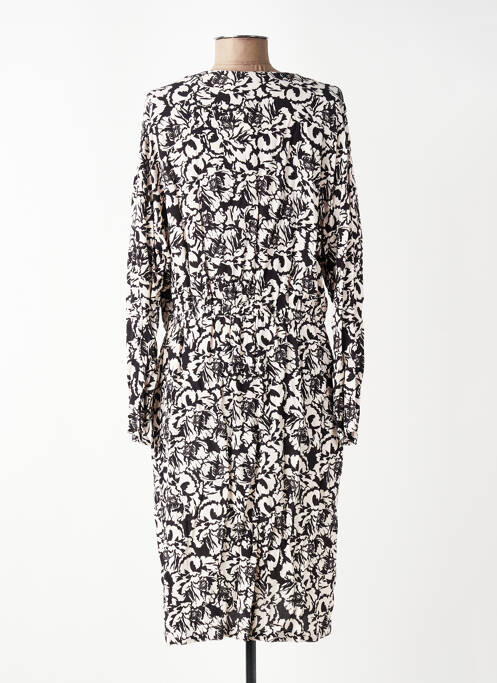 Robe mi-longue imprimé fleurs manches longues noir HARRIS WILSON femme