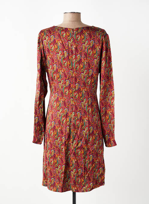 Robe mi-longue coupe fluide manches longues rouge SURKANA femme