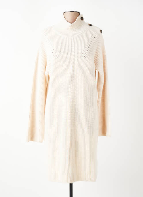 Robe pull stretch manches longues beige LA FEE MARABOUTEE femme