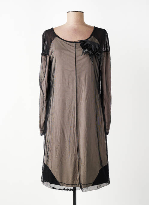Robe mi-longue manches longues manches longues noir ELISA CAVALETTI femme