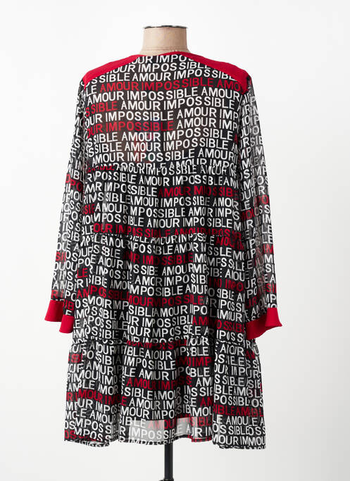 Robe mi-longue coupe fluide manches longues rouge POUPÉE CHIC BY MERCEDES DE MIGUEL femme