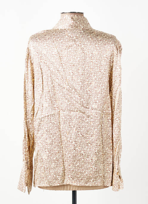 Blouse imprimé fantaisie manches longues beige SURKANA femme