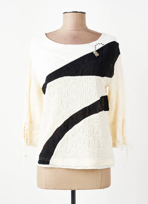 Top stretch manches longues beige ELISA CAVALETTI femme