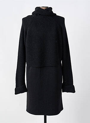 Robe pull stretch manches longues noir LA FEE MARABOUTEE femme