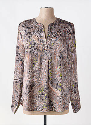 Blouse imprimé fleurs manches longues marron BETTY BARCLAY femme