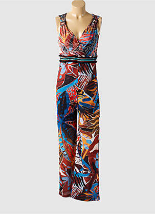 Combi-pantalon tissage crêpe sans manche marron LO! LES FILLES femme