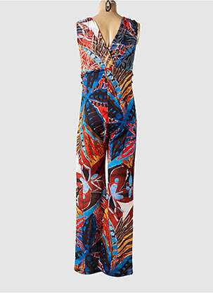 Combi-pantalon tissage crêpe sans manche marron LO! LES FILLES femme