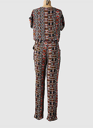Combi-pantalon fermeture boutonnée sur le devant manches courtes marron LA FEE MARABOUTEE femme