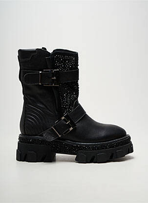 Bottines/boots tissage satiné talon de 4 à 6cm noir ALMA EN PENA femme
