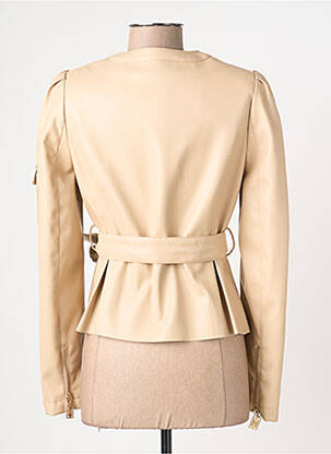 Veste simili cuir epaulette beige RELISH femme