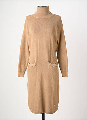 Robe pull stretch manches longues beige SARAH CHOLE femme