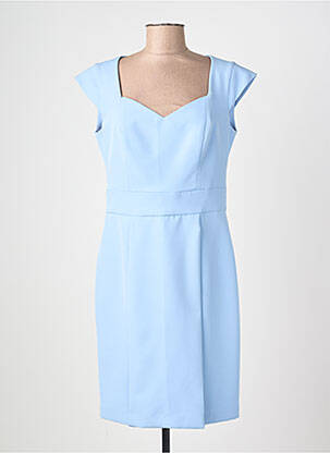 Robe courte fermeture zippée au dos manches courtes bleu FRACOMINA femme