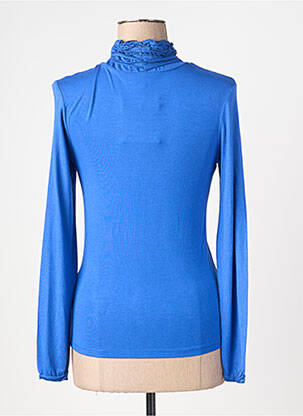 Sous-pull stretch manches longues bleu FRACOMINA femme