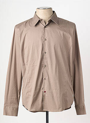 Chemise manches longues coupe cintrée marron LA CIBLE ROUGE homme