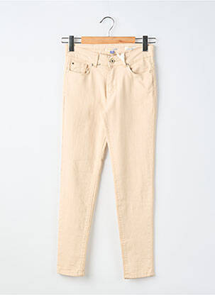Jeans coupe slim stretch taille normale beige FRACOMINA femme