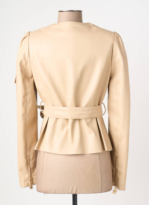 Veste simili cuir epaulette beige RELISH femme